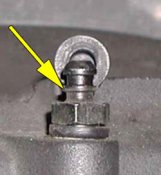 Closeup of ridge on bleeder screw