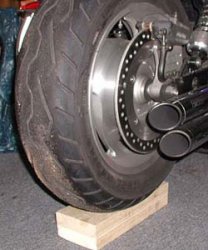 Rear tire blocked