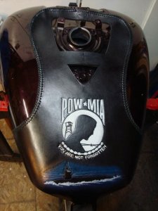 Finished tank bib, complete with lacing