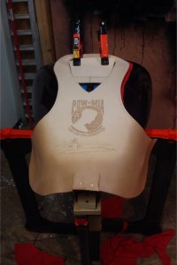Beginning stages of leather tank forming