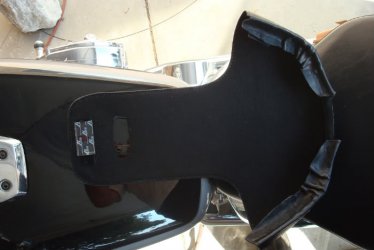 Completed tank bib showing the felt underside