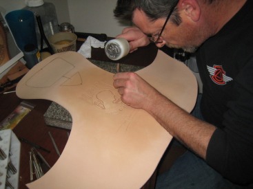 Chris of Three Mutts Custom tooling leather