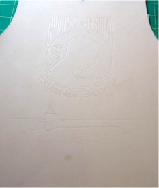Artwork transferred onto leather