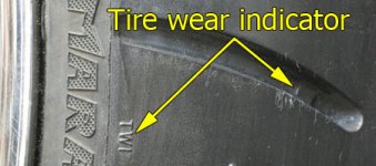 Tire tread wear indicators