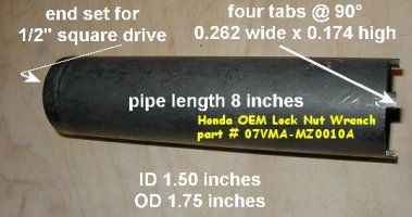 VTX 1800 front fork spring tool