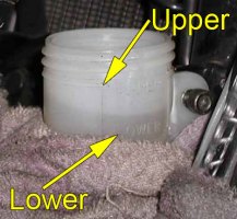 Rear brake reservoir fluid level