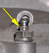 Closeup of ridge on bleeder screw