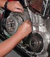 Scraping old gasket off the engine case