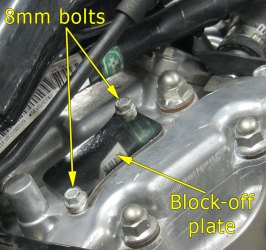 Rear cylinder block-off plate