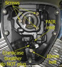 Inside the VTX 1300 airbox