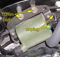 Rear cylinder ignition coil