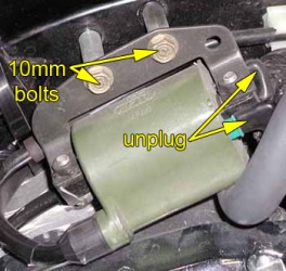 Rear cylinder ignition coil