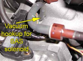 Vacuum hookup for secondary air solenoid