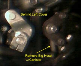 Big hose behind left side cover