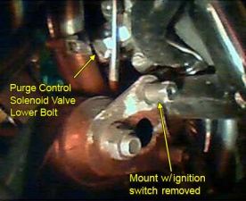 Purge control solenoid lower bolt