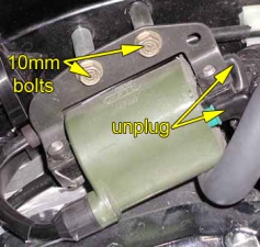 Rear cylinder ignition coil