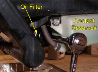 Oil filter w/ wrench in place