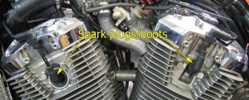 Left side spark plugs/boots