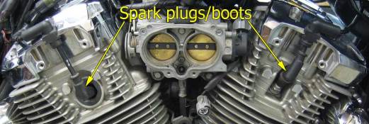 Right side spark plugs/boots