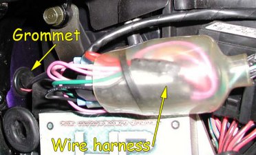 Wire bundle under right side cover