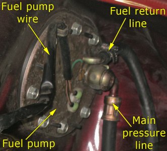 Internal fuel pump backside