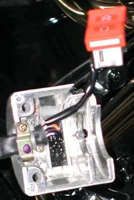 Right switch housing split open