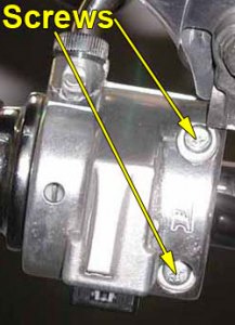 Right switch housing screws