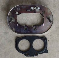 Backing plate and cut section of stock airbox