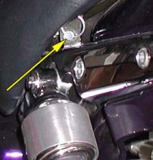 Left seat pin installed