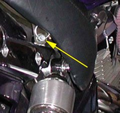 Right seat pin installed