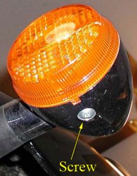 Turn signal lens screw
