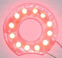 LED donut lit for testing