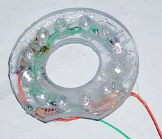 Front view of LED donut w/ LEDs installed