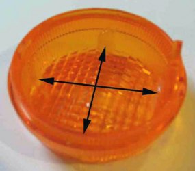 Turn signal lens w/ silicone in place