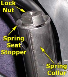 Loosened locknut on damper rod