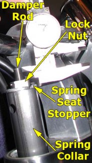 Measuring damper rod past locknut