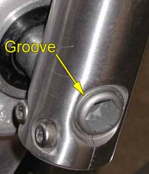 VTX 1300 front axle alignment groove