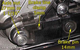 Right side swingarm hardware